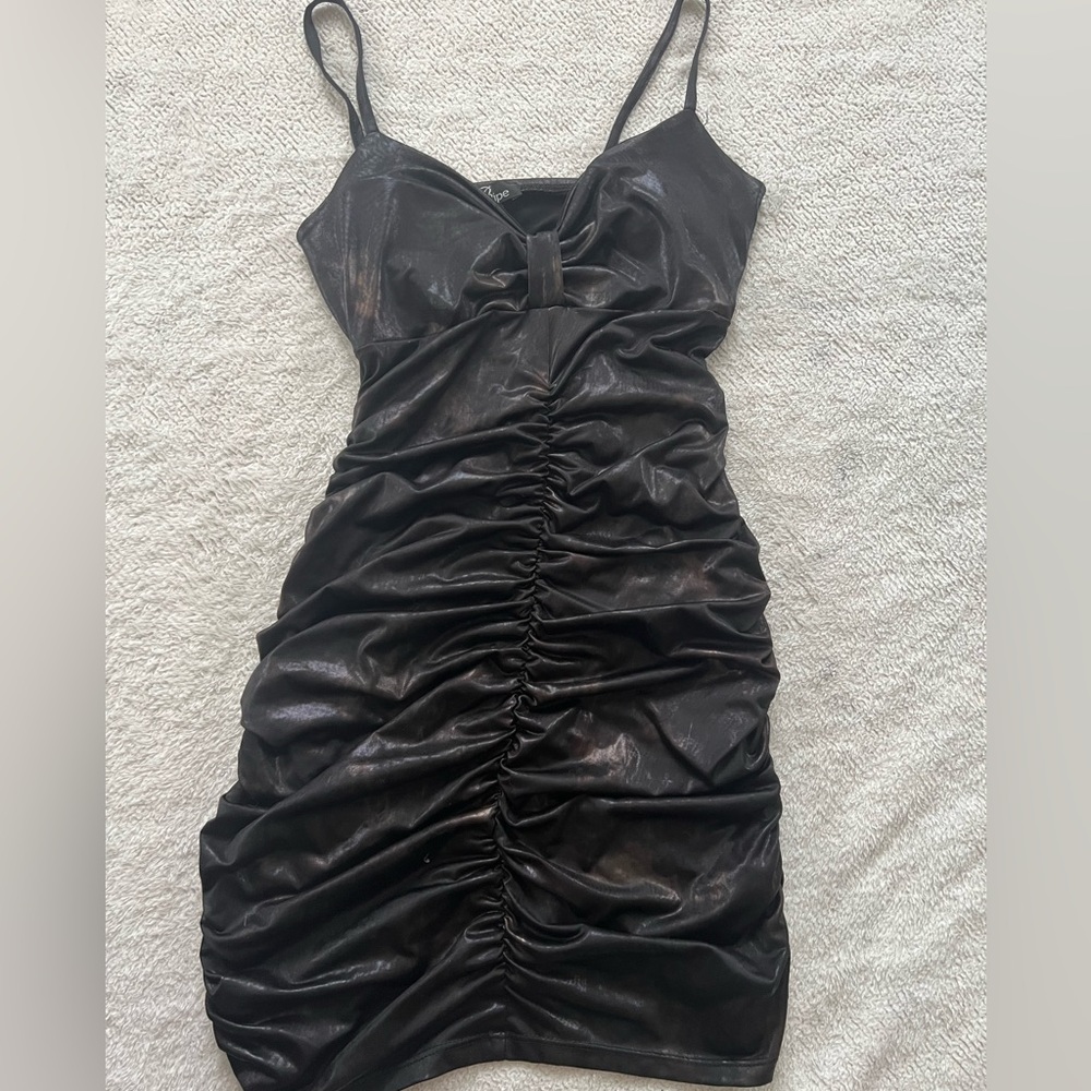 Elegant Black Ruched Dress